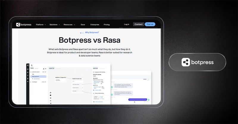 Botpress platform with visual chatbot builder and AI conversation workflows