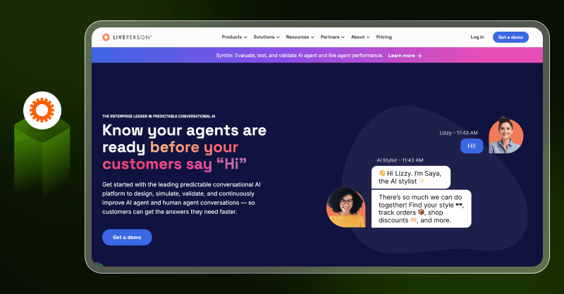 LivePerson AI chatbot platform interface for enterprise conversational AI and customer engagement